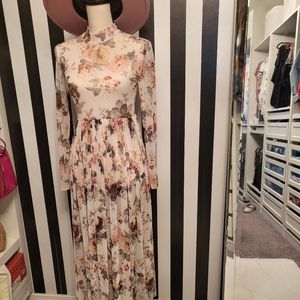 Shein floral sheer dress